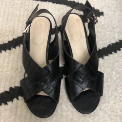 Liz Claiborne Calista Black Sandals 8.5M