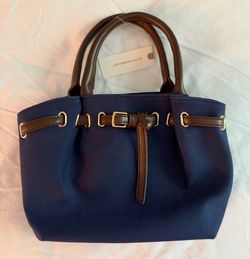 Anthropologie NEW Navy Canvas Tote Bag