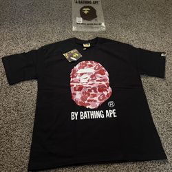 Dark pink black bape tee