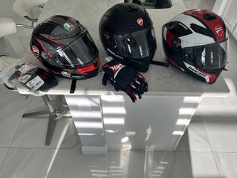Ducati helmets and gloves