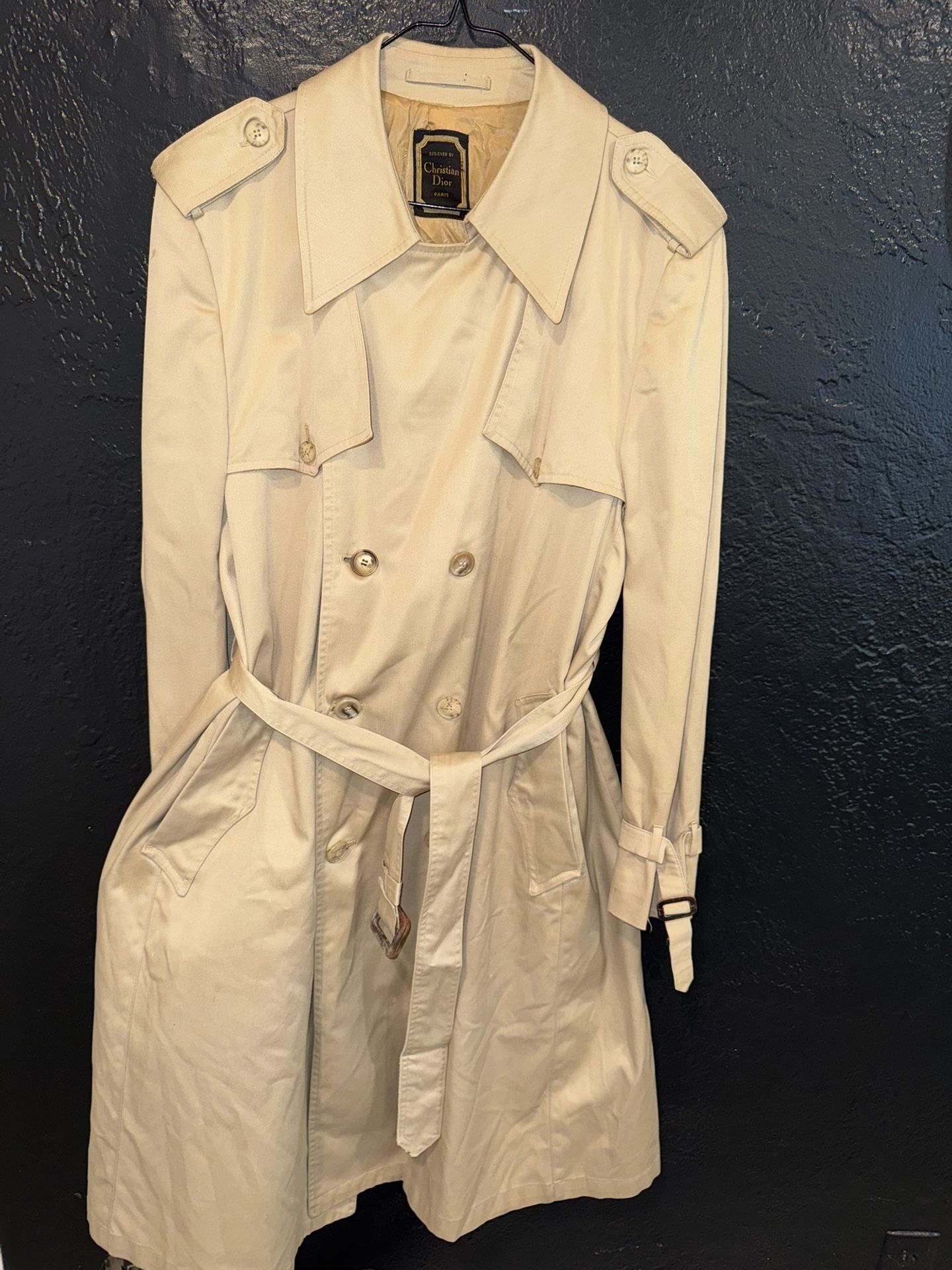 Vintage Christian Dior Trench Raincoat SZ 46R