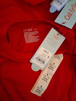Cat & Jack 6/7 red, long sleeve. 10 pack