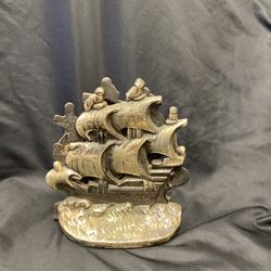 1928 Cast Iron Spanish Gillion Ship Book End