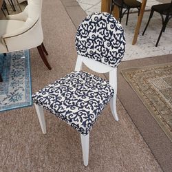 CALLIGARIS Black & White Slipcover White Lacquer Side Chairs