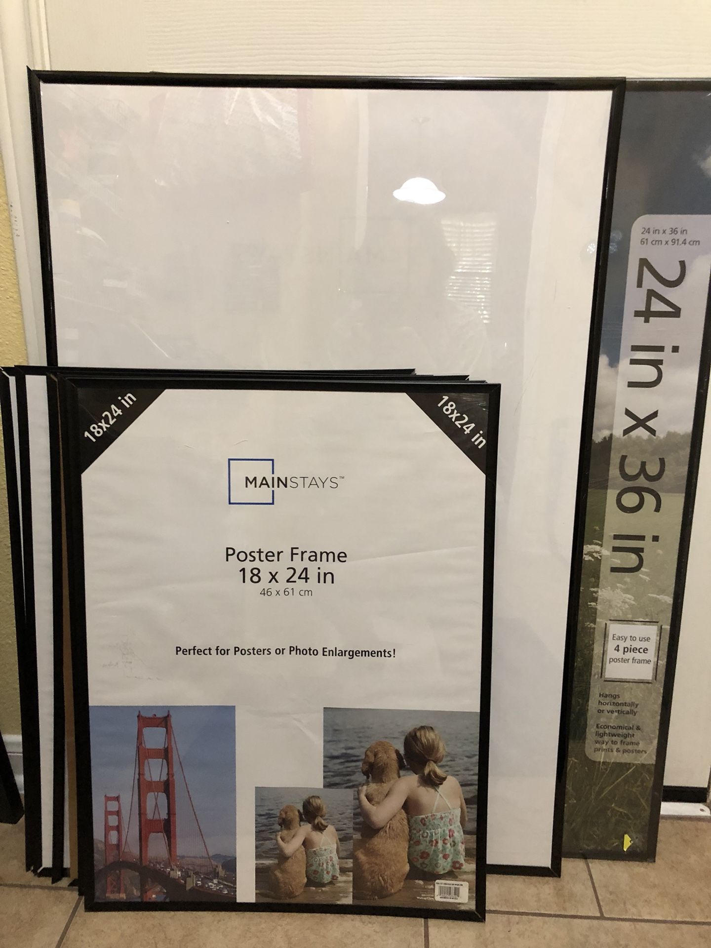 Two- 24x36 & Five 18x24 Poster Frames