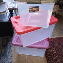 3 plastic storage bins $6 each pickup only cash