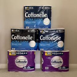 Cottonelle Ultra ComfortCare Toilet Paper 9=36ct MEGA Rolls (5) For $45