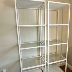 IKEA Vittsjo White Glass Shelves (2x)