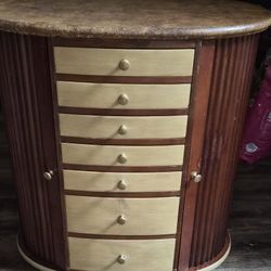 wooden jewelry armoire cabinet