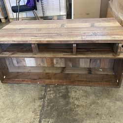 Junis Industrial Wood Coffee Table, Reclaimed Barnwood