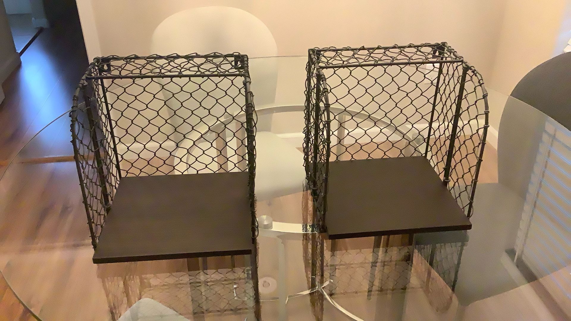 Pottery Barn Industrial Pair Wire Storage Square Cube X2