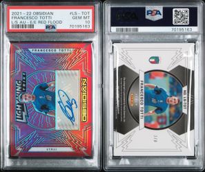 2021 PANINI OBSIDIAN LIGHTNING STRIKE AUTOGRAPHS RED FLOOD FRANCESCO TOTTI