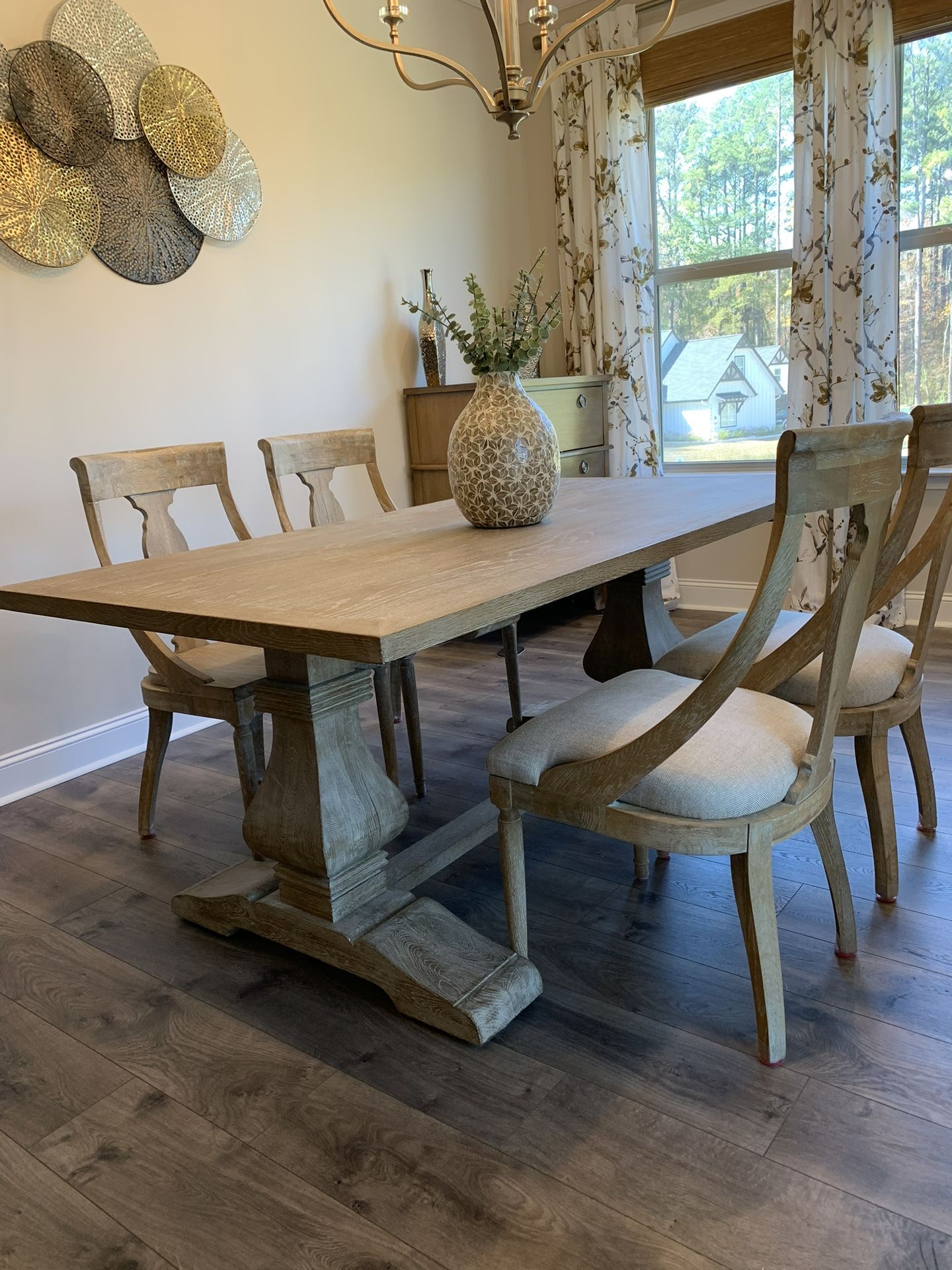 5-Piece Solid Oak Wood Dining Set