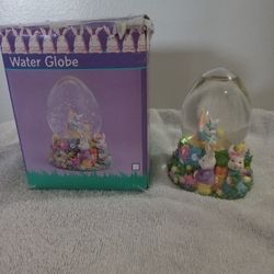  Easter Bunny Snow Globe Kohl's 1 of 4 Collection No Chips No Cracks Original Box Measurements in Pics