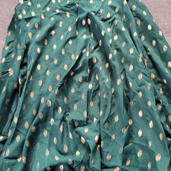  Women's Loose Round Neck Raglan Long Sleeve Ruffle High Low Hem Smock Top

