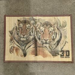 Placemats Set  Of 3 Tiger Haven Bamboo Placemats