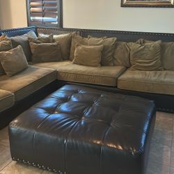 Living Room Sectional Suede Olive Color Full Set For 499 