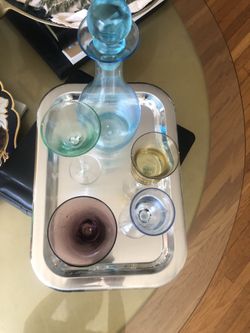 4 Glasses & Silver Plate aand Jglass ar