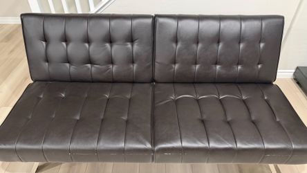 *First come first serve* $25 Black futon - Modern Black Faux Leather Futon Sofa Bed