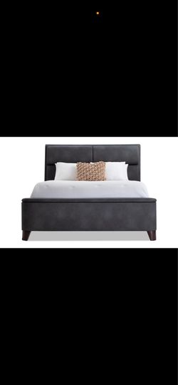 Belmont Queen Brown Upholstered Storage Panel Bed