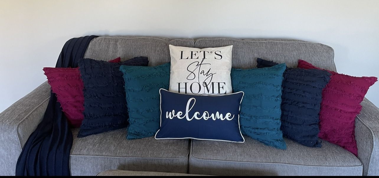 Couch Sofa bed Queen Size  Hide A Bed, Oversized Ottoman In Absolutely Perfect Condition 