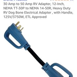  RV Adapter Plug 30amp to 50Amp