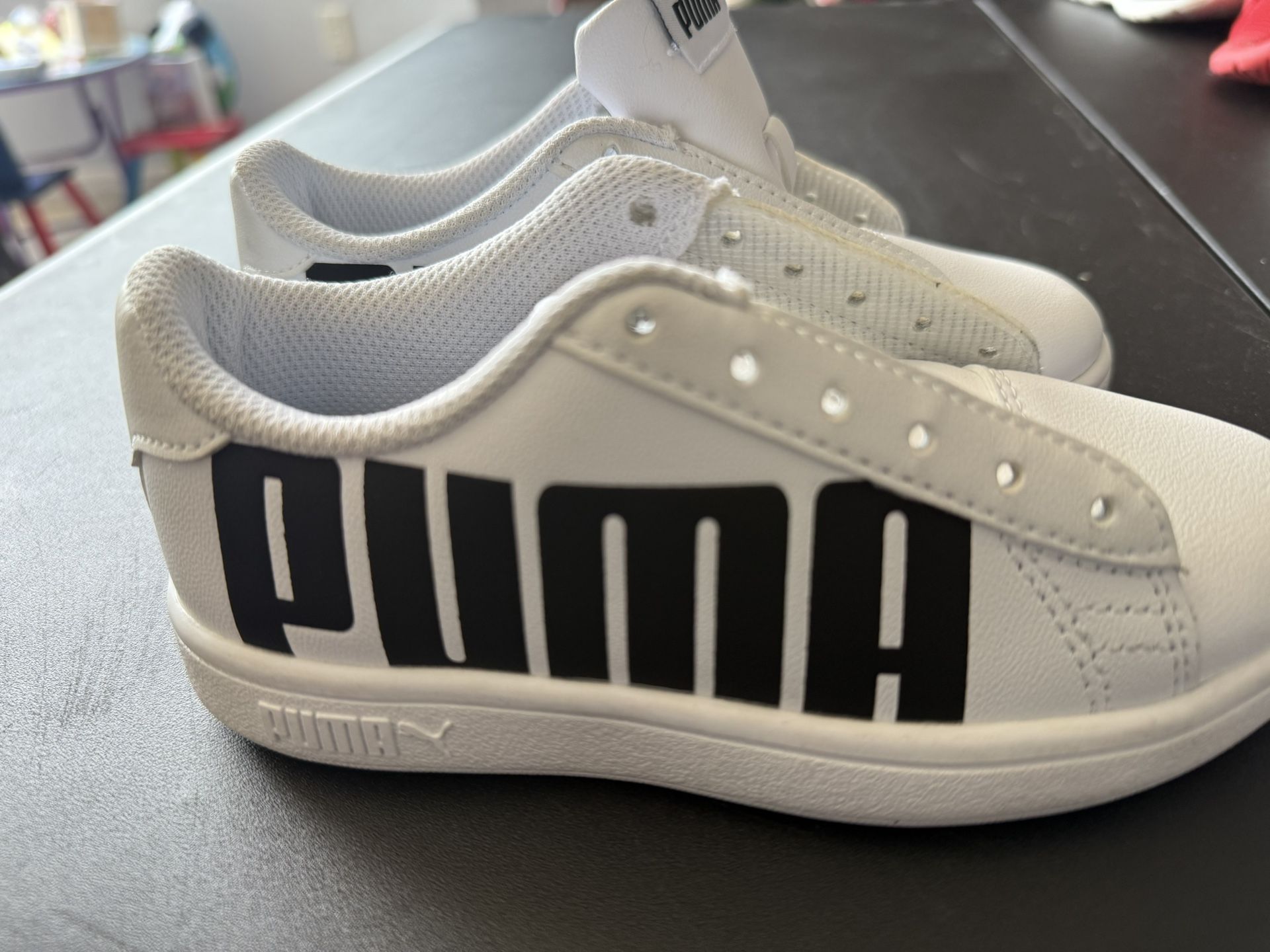 Puma Classic White Sneakers with Black Logo
