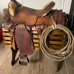 Horse Saddle Cowboy Display- If You Like Unique Items ? Here it is Firm on $$$