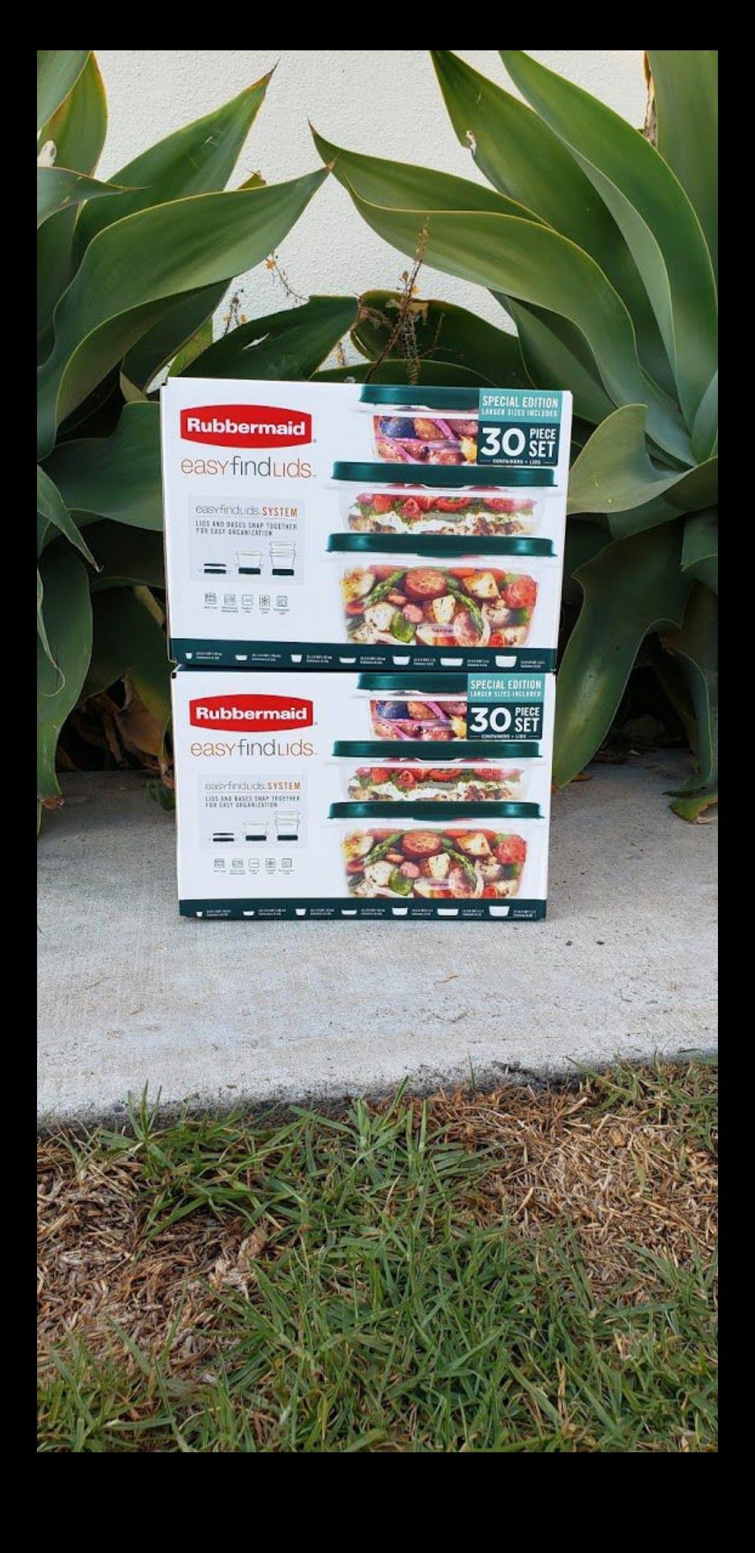 New 30 piece Rubbermaid Food Storage Container Set Kitchen Organization food prep preparation $15/ box. 2 boxes available