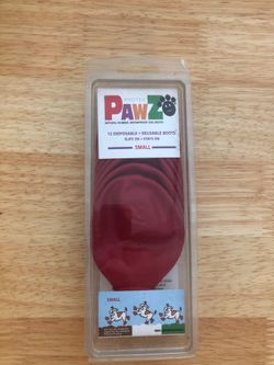 Pawz dog boots in red