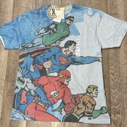 DC Comics Justice League Batman Superman Aquaman Green Lantern Flash Shirt