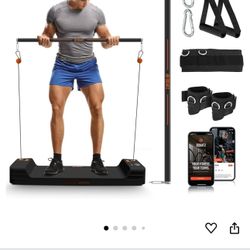 New   Apollo Board -150lb Resistance Smart Cable Machine, Functional Trainer for Full Body Workouts, free app, accessories and extra bar attachment  $