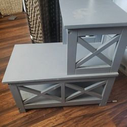 Gray Decor Table 2 Tier MEDIUM SIZE