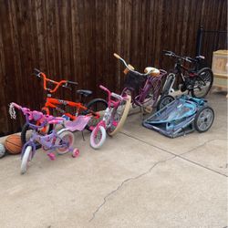 5 Bikes And Toddler Or Dog Trailer