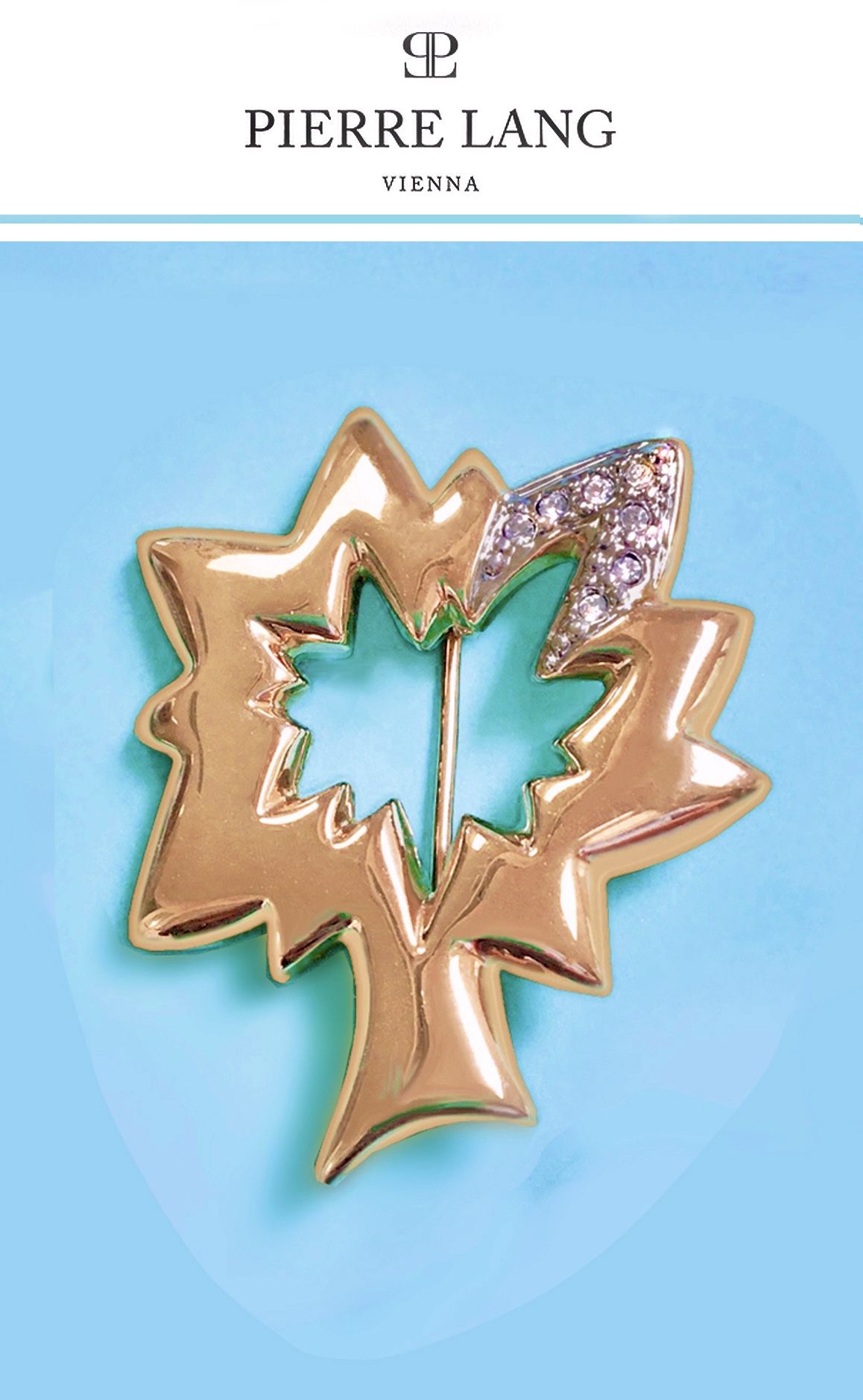 🇦🇹Vintage Pierre Lang Gilded Gold Tree of Life Brooch w/ Crystals