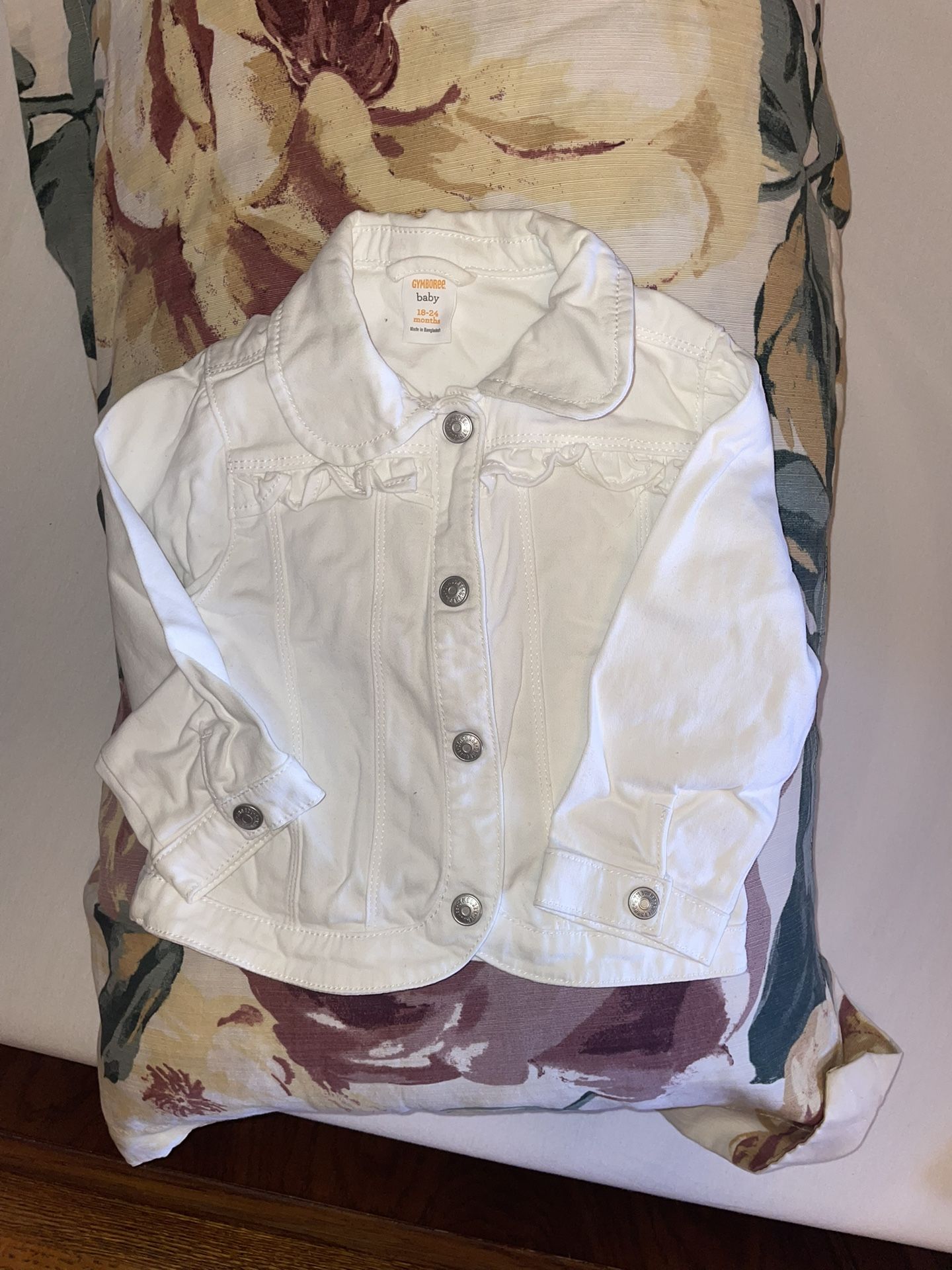 White Soft denim Jacket. Girl Size 18-24 Months