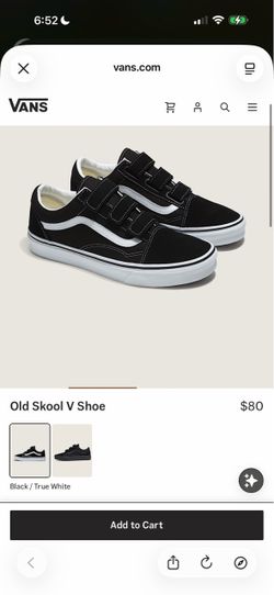 New!!! Vans Old Skool V Sneakers Black/True White