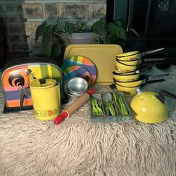 Vintage Tin Toy Kitchen Set & More - Rare!
