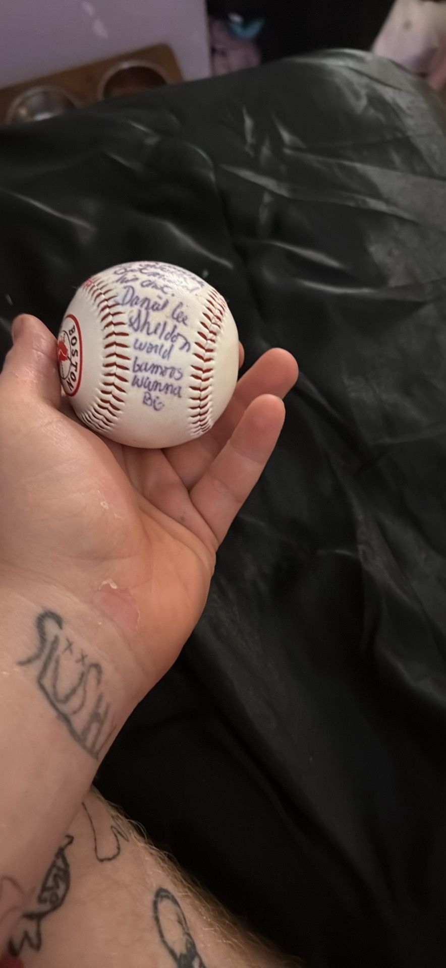 Not Sure What It Says But Old Sox Ball