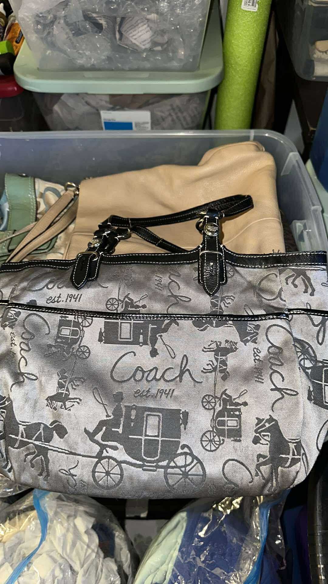 Small Black And Gray Coach Tote
