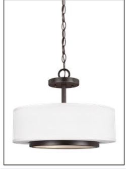 Semi flush hanging chandelier