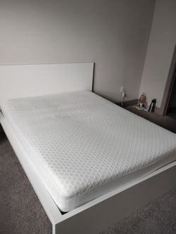 MALM - Modern White Platform Bed Frame Without Matress – Clean Minimalist Design
