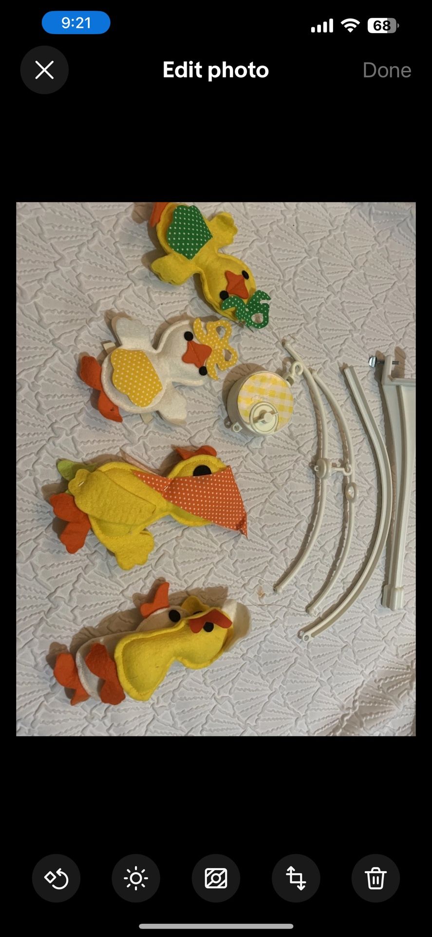 Vintage Judi's Duck Lettes Musical Mobile for Baby Crib Nursery 80s Untested ****PLEASE NOTE****box is damaged. The product is not In great conditi