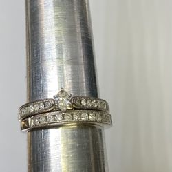 14k White Gold Engagement Set