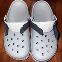 All Terrain Grey Clogs Classic Crocs with Straps Size 8 in Men