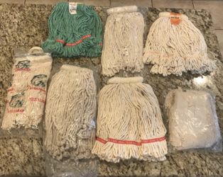 Tons & Tons Of Commercial Mop Heads Web Foot, Redi Head, Seco, Steel Head, Web Foot 16 Once / 20 Ounce ALL BRAND NEW!