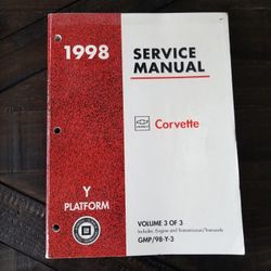 C5 FACTORY CORVETTE MANUAL SET, 3 VOLUMES
