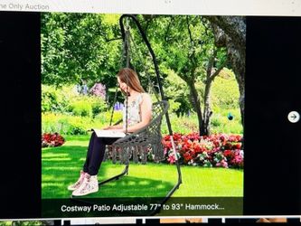 costway patio adjustable hammock 77 to 93 new