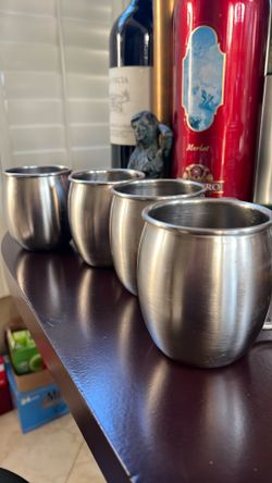 Set Of Four New Moscow Mule Cups Ir Shot Glasses 