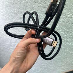 8K DisplayPort Cable DP to DP1.4 Cable (32.4Gbps, 2Pack, 3FT), Supports 8K at 60Hz and 4K at 144Hz, Ultra Slim Flexible - Black